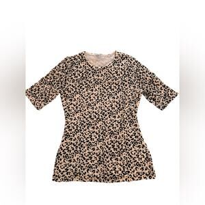 Patrizia Luca Milano Women's Animal Print Mesh Knit Top, size S